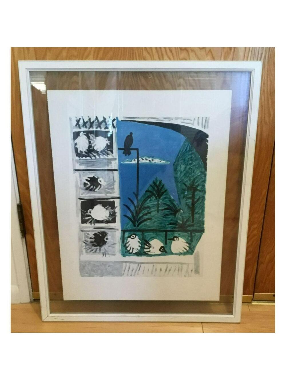 Pablo Picasso "The Pigeons" Lithograph Framed Art